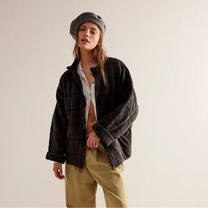 Free People Dolman Quilted Jacket - Black, Medium